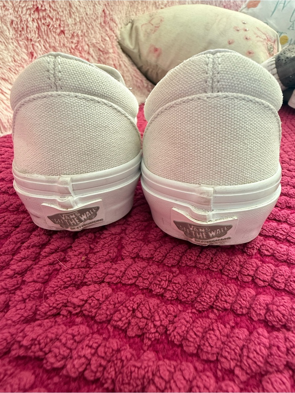 Vans "Pop Cush" Skater White Classic Slip-On Canvas Sneakers unisex Men 5.5 W 7 - Picture 6 of 7